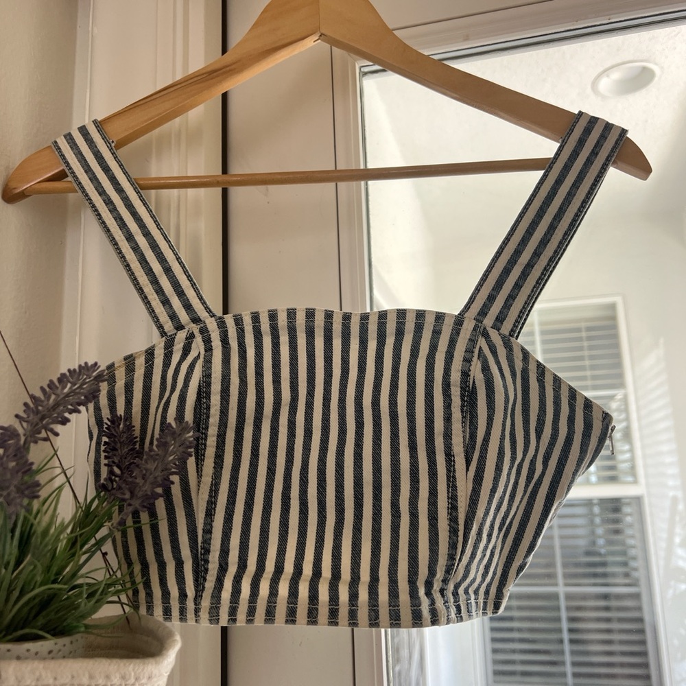 Zara Black and White Crop Top